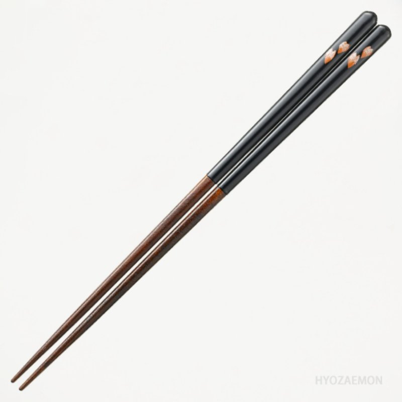 Hyosaemon 洗碗机安全筷子花瓣黑色大号 23.5 厘米，红色中号 21.5 厘米 - 筷子/筷架 - 木头 