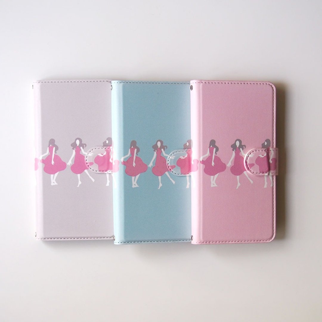 Notebook type phone case - Dancin! - - 手机壳/手机套 - 人造皮革 蓝色