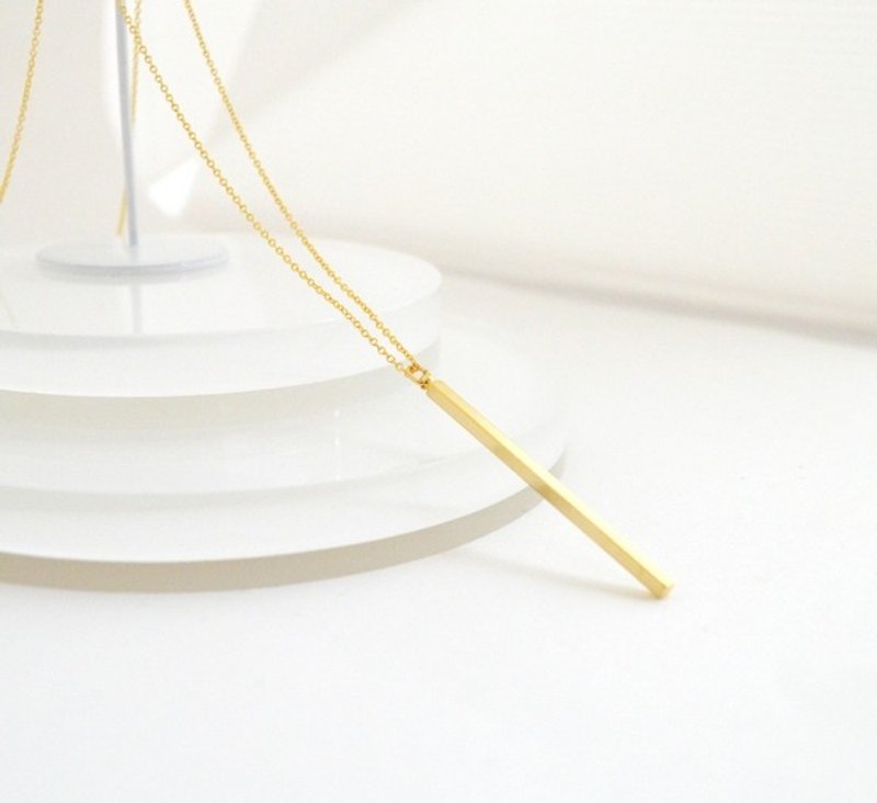 Necklace Long Bar Necklace Gold 項鍊 金 酒吧 長 飾品 - 项链 - 其他金属 金色