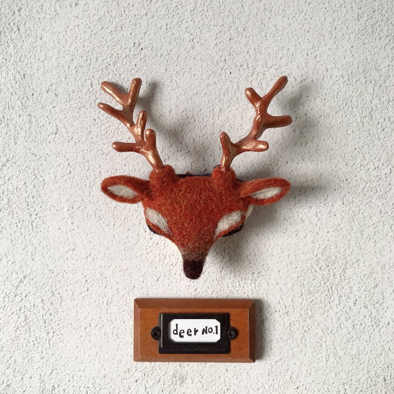 鹿 NO.1 • 别针 - 胸针 - 羊毛 
