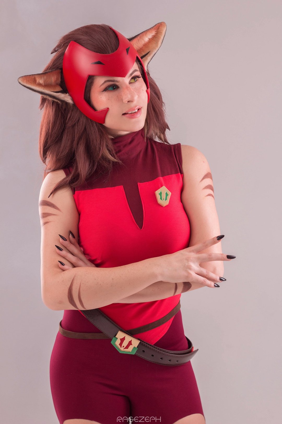 《She-Ra and the Princesses of Power》影集第一季 Catra 角色扮演服装与假发 - 其他 - 其他材质 红色