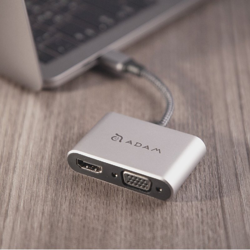 CASA Hub VH1 USB Type C 转 VGA/HDMI 二合一显示转接器 - 充电宝/传输线 - 其他金属 灰色