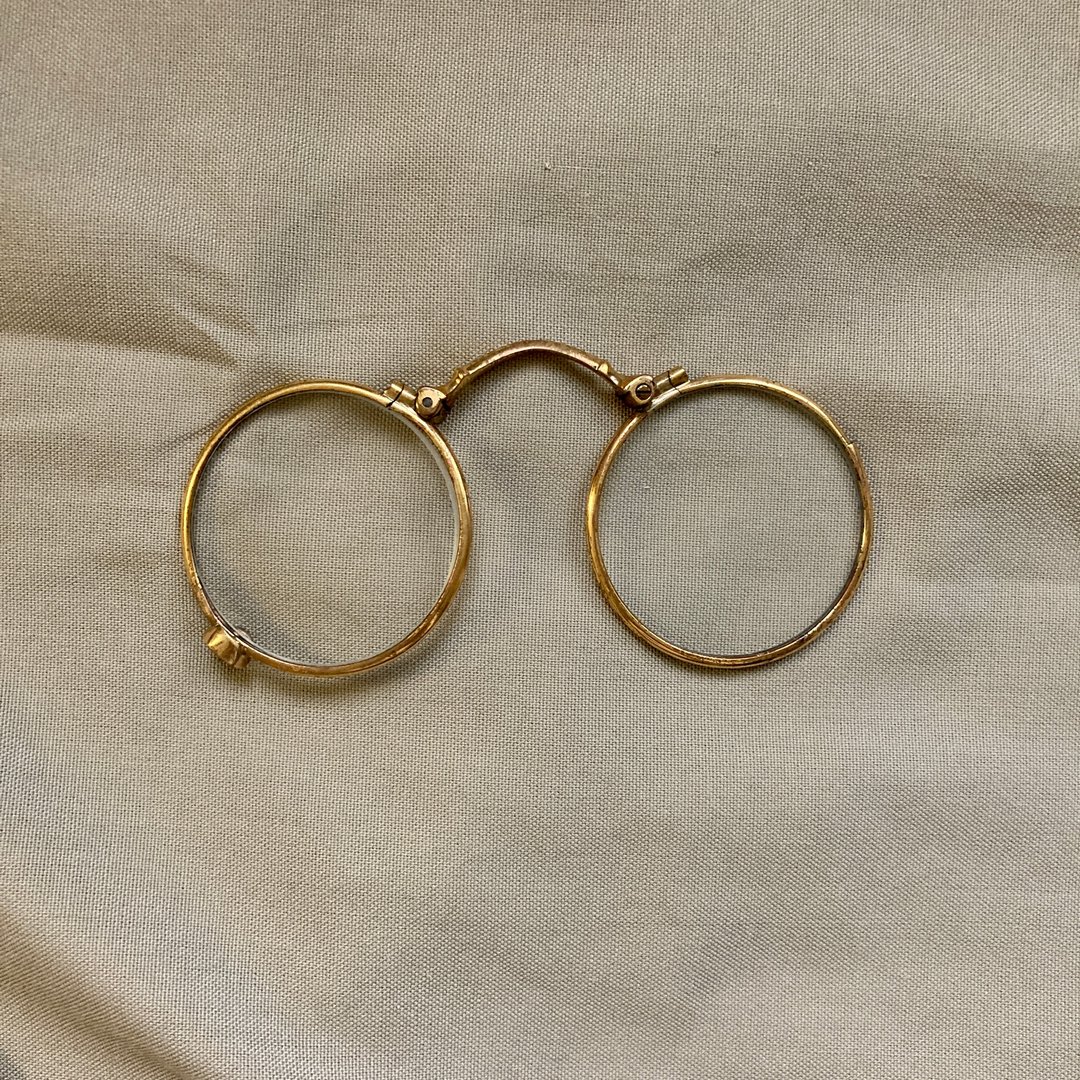 金属实感 金色放大镜 古董商品 古董眼镜 vintage - 眼镜/眼镜框 - 其他金属 金色