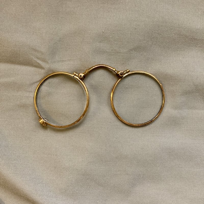 金属实感 金色放大镜 古董商品 古董眼镜 vintage - 眼镜/眼镜框 - 其他金属 金色