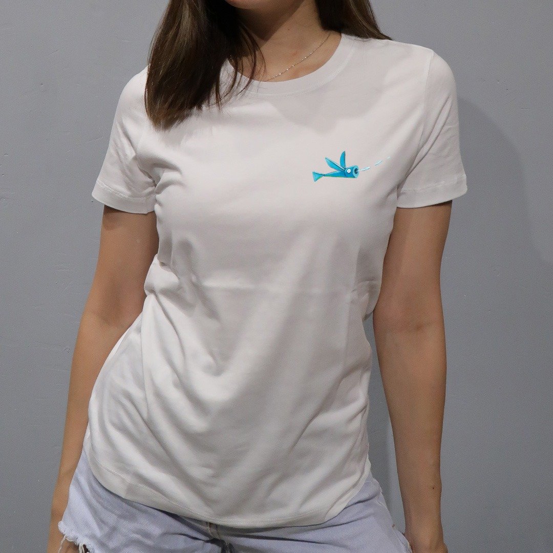 飞鱼(女装) - 女装 T 恤 - 棉．麻 白色