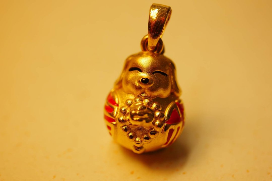 黄金坠子-生肖狗金饰-黄金9999 - 项链 - 24k 金 金色