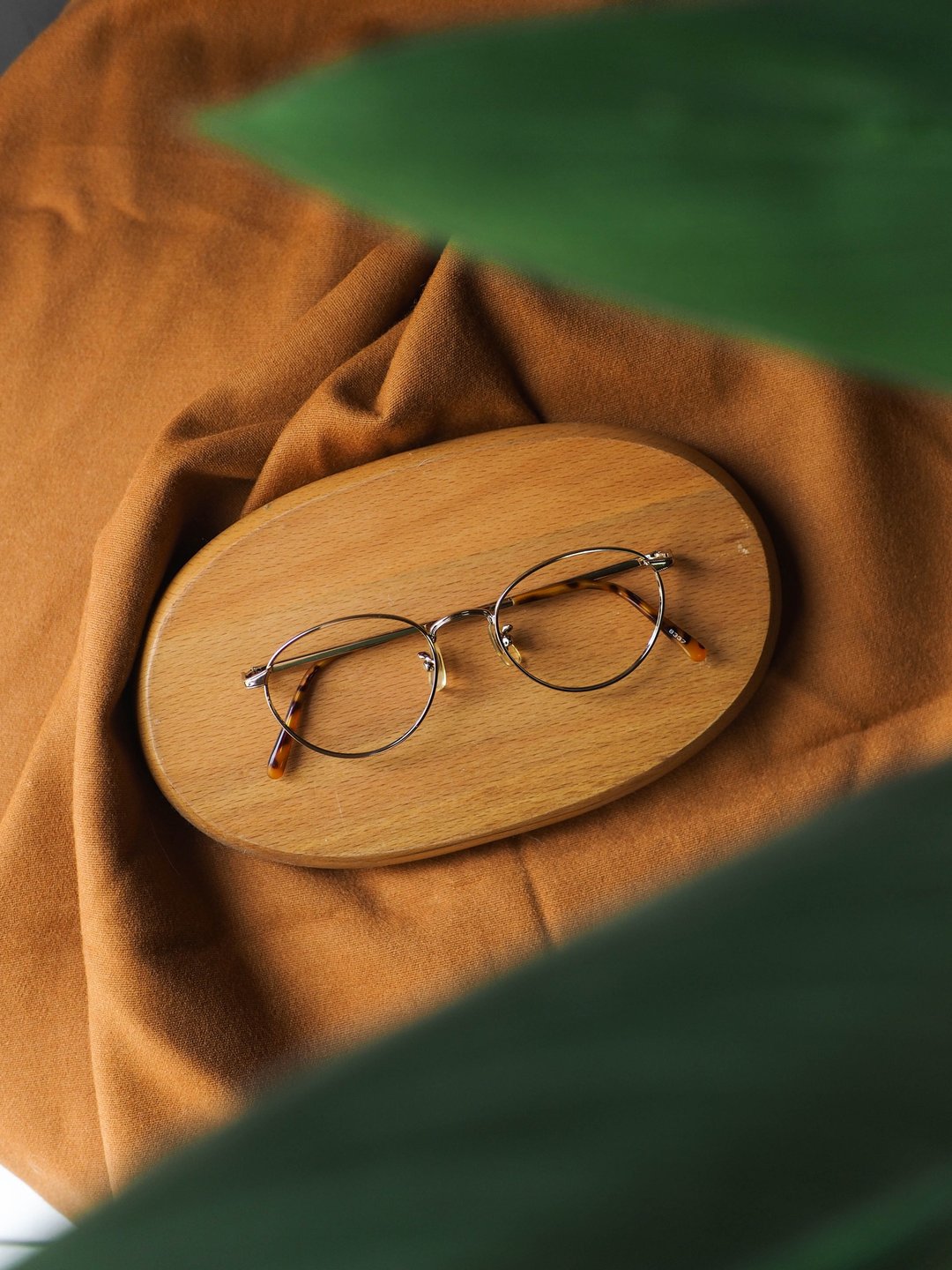 流沙亮黄金线性压纹圆型镜框 金框古董眼镜 Japan/glasses - 眼镜/眼镜框 - 贵金属 金色