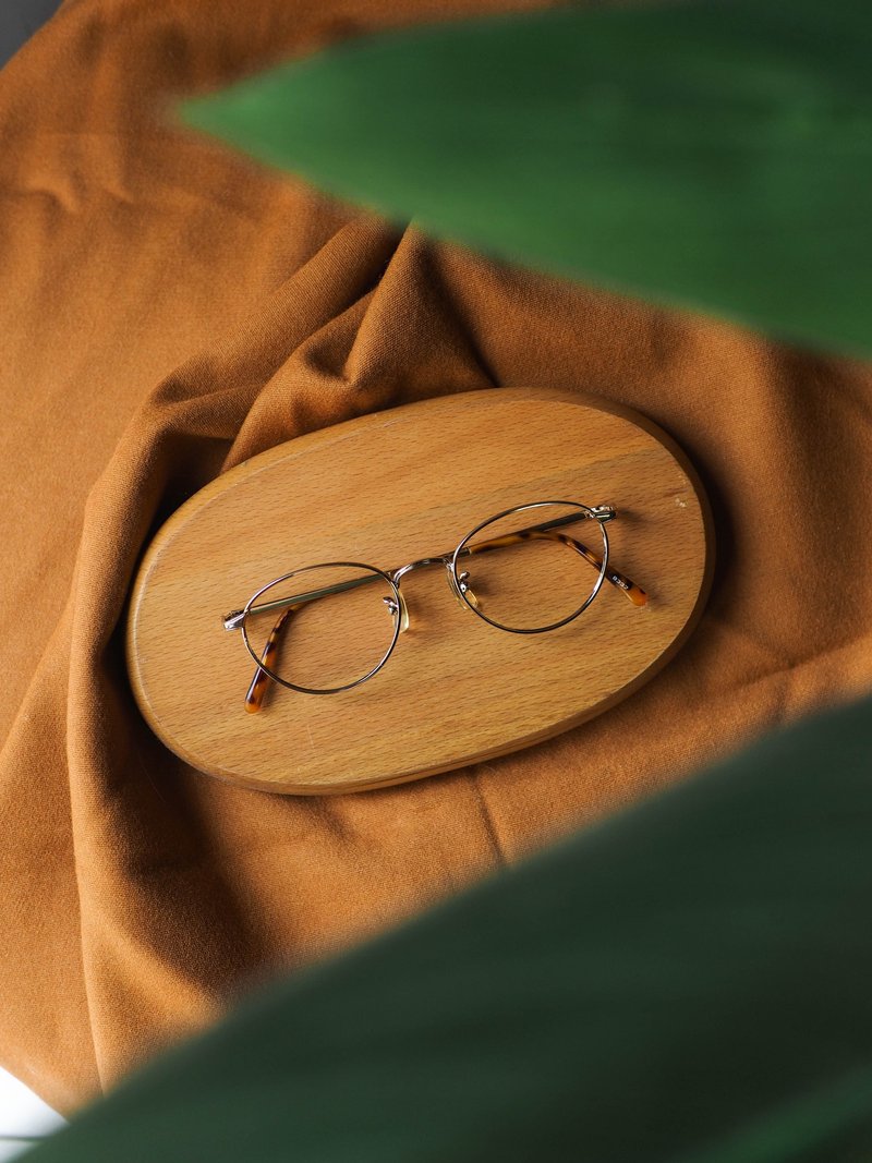 流沙亮黄金线性压纹圆型镜框 金框古董眼镜 Japan/glasses - 眼镜/眼镜框 - 贵金属 金色