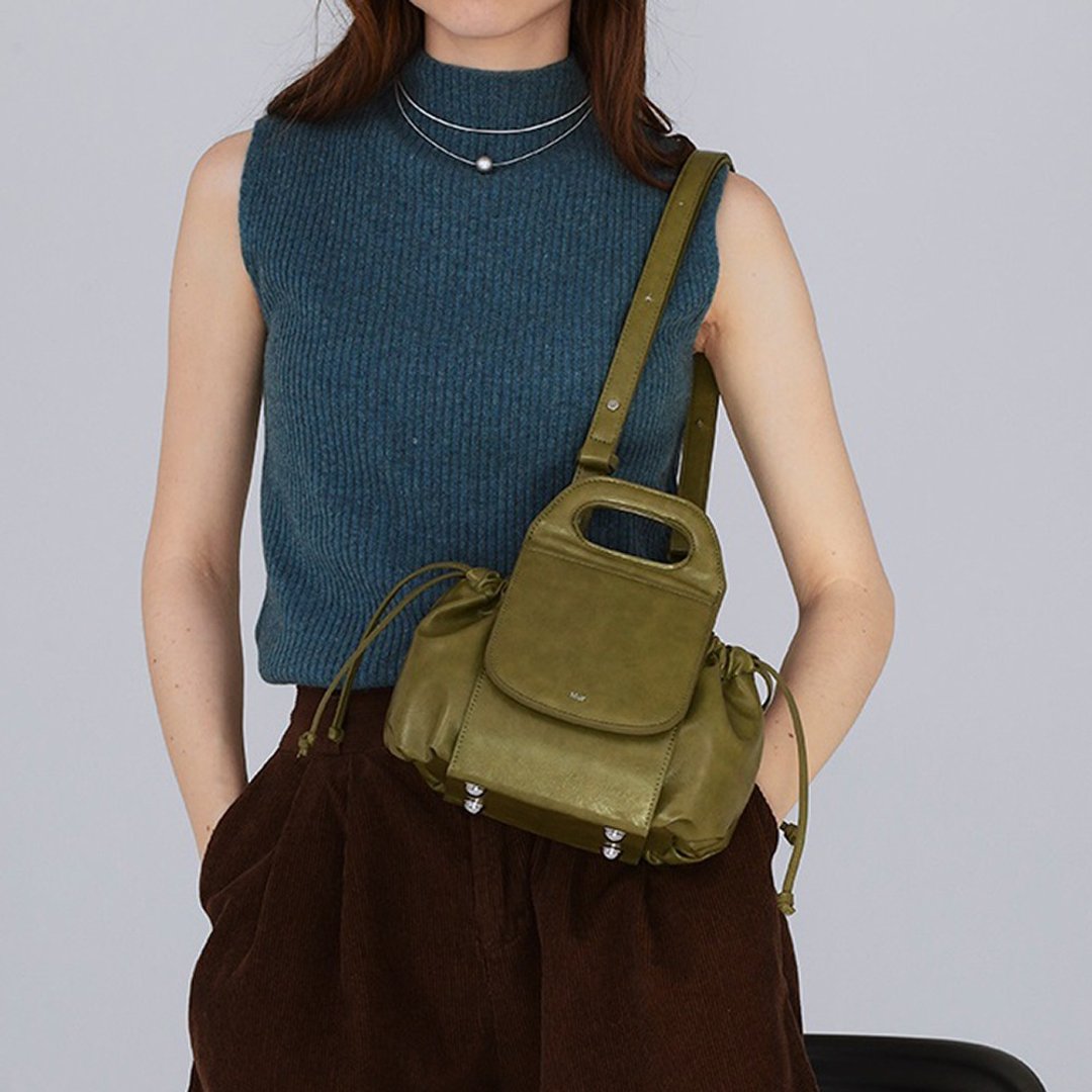 韩国制 MUR Kitch 手袋/單肩包/手提袋 (KHAKI) - 侧背包/斜挎包 - 环保材料 