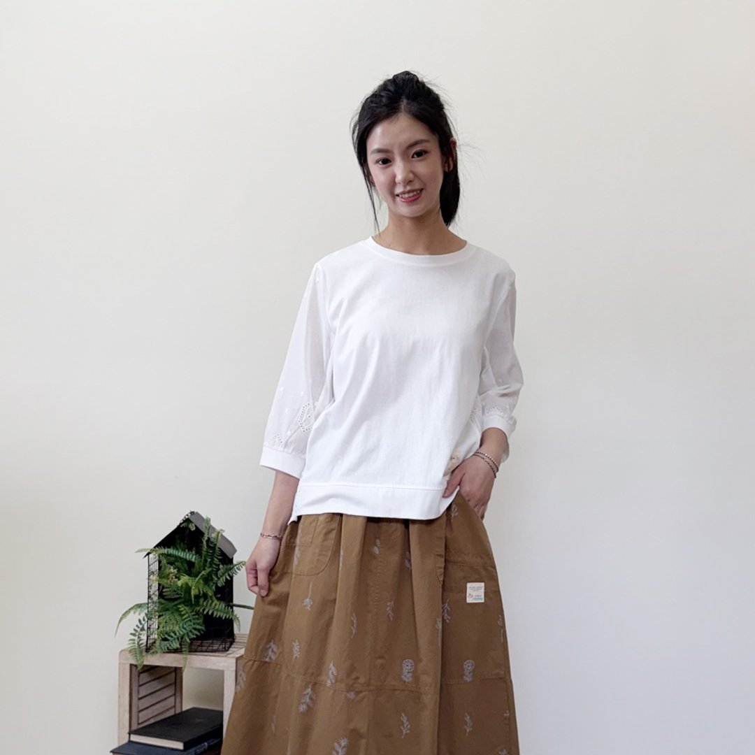 森系印记・印花布标长裙 - 裙子 - 其他材质 