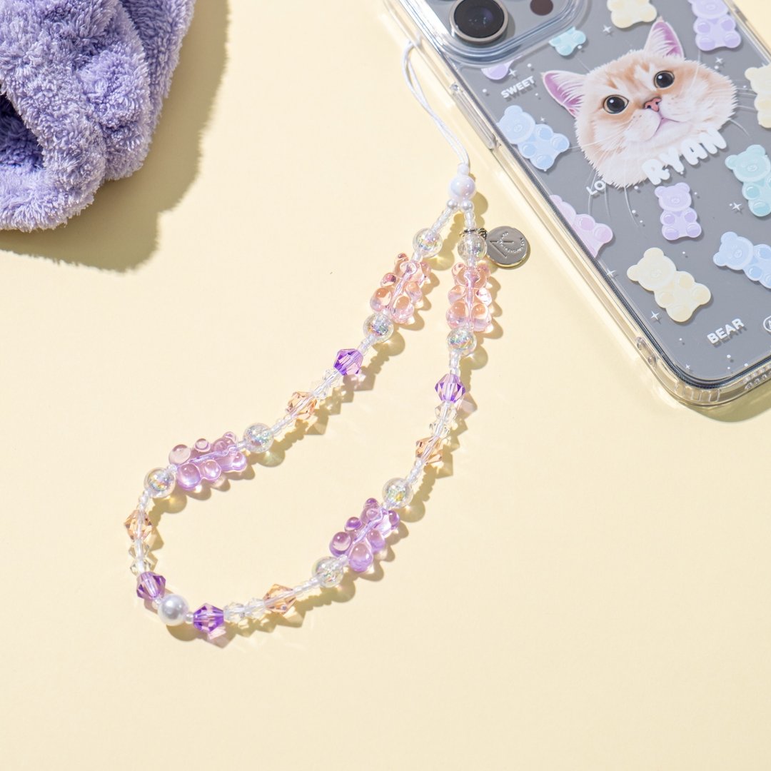 Colorful Gummy Bear Phone Charm - 挂绳/吊绳 - 其他材质 多色