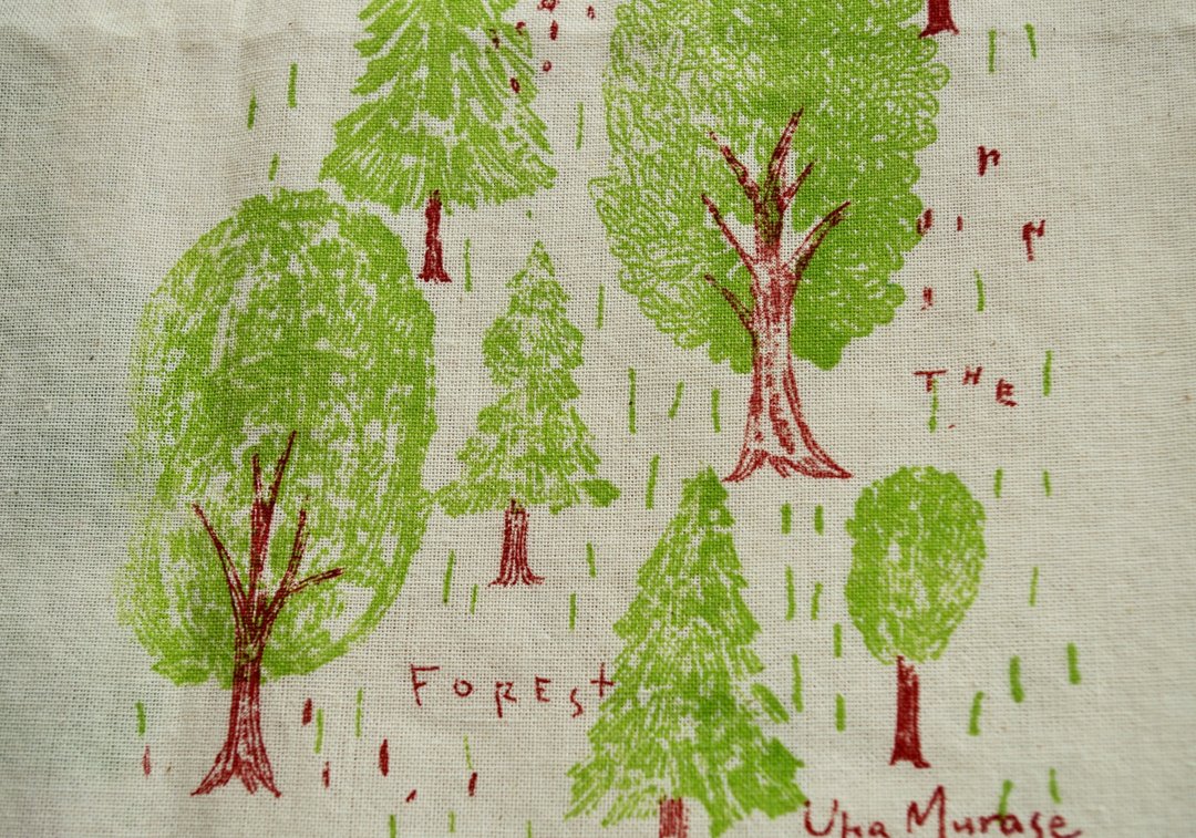 hand print TENUGUI [in the forest] - 毛巾浴巾 - 棉．麻 绿色