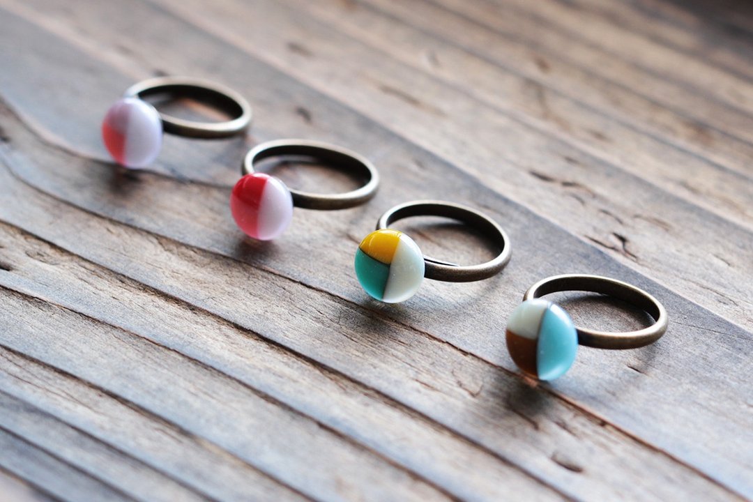 Milky Drop Mini | Ring | Ring | R067 - 发饰 - 玻璃 多色