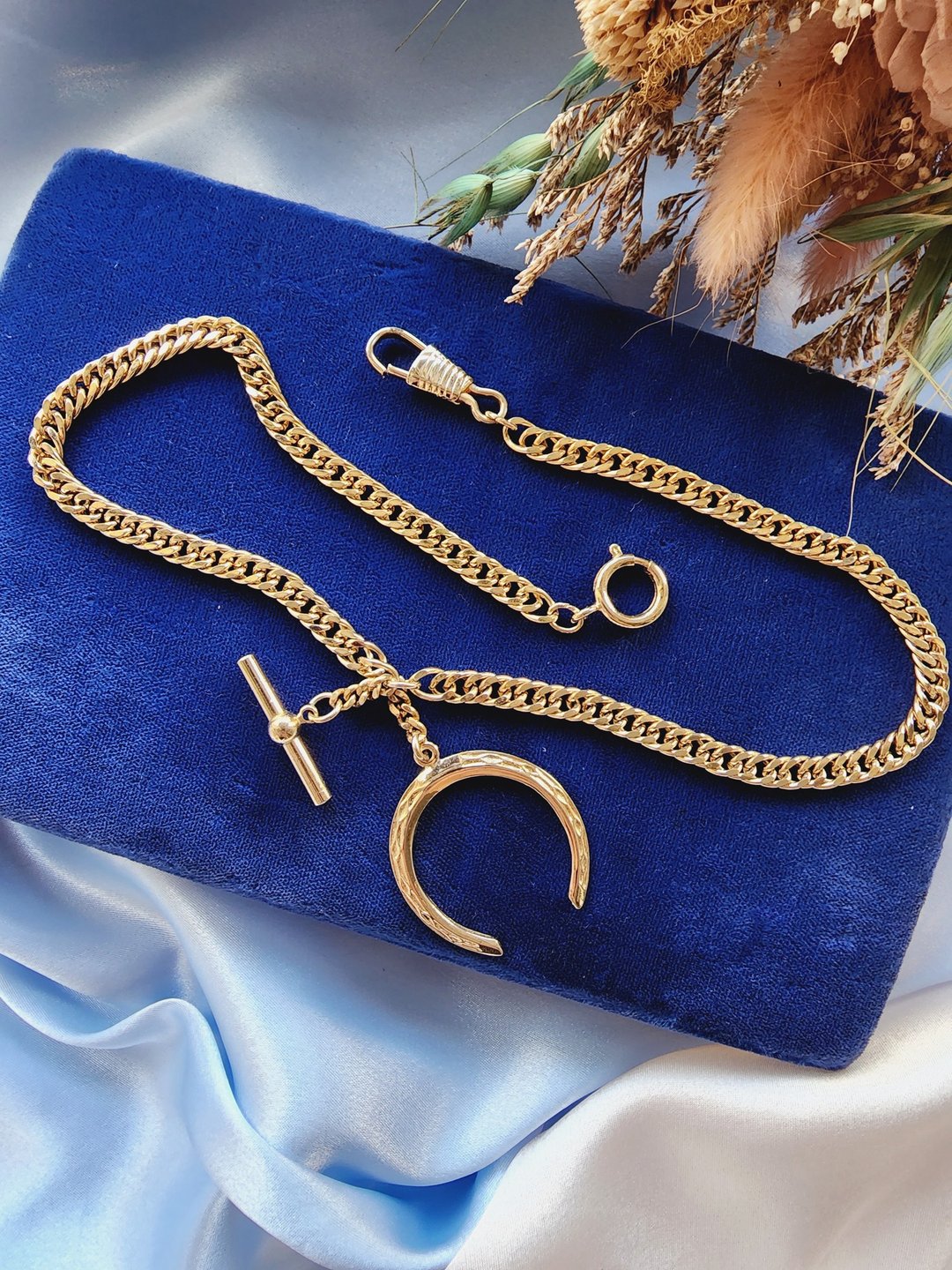 美国西洋古董饰品 / 金色马蹄个性怀表链 Pocket Watch Chain - 其他 - 其他金属 