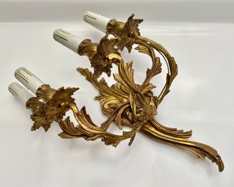 复古洛可可风格 5 灯青铜壁灯 - 灯具/灯饰 - 其他金属 金色