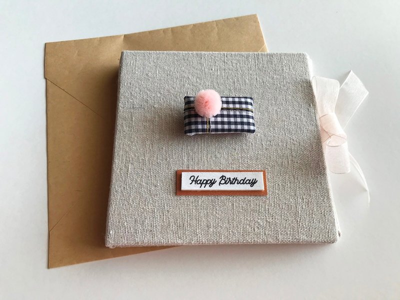 一个小礼物的祝福|手工卡片|生日卡|Handmade Birthday card/格子 - 卡片/明信片 - 其他材质 多色