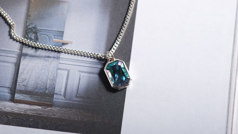 贝壳 轻珠宝 星座项链  牡羊座 # 12 - 项链 - 银 白色