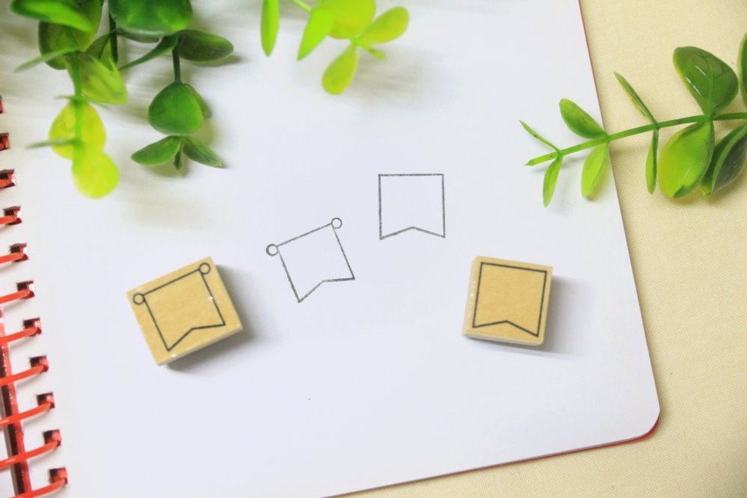 小旗子 日付章 | 手帐印章 - 印章/印台 - 其他材质 咖啡色