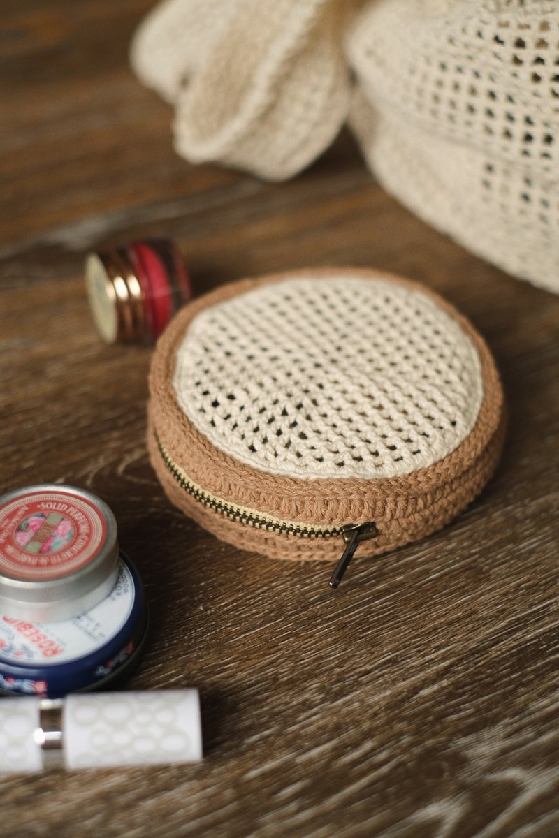 假日湖编 │ 针织收纳包 - 零钱包 - 棉．麻 