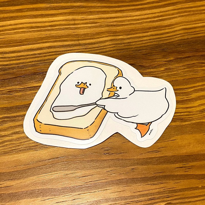 鸭奶油吐司贴纸耐水耐候 - 贴纸 - 防水材质 