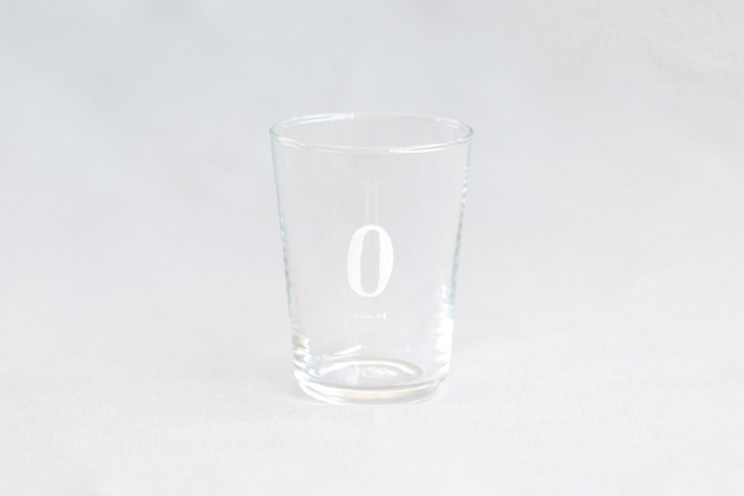 【+t企划】数字杯-白 0 - 玻璃杯 - 玻璃 透明