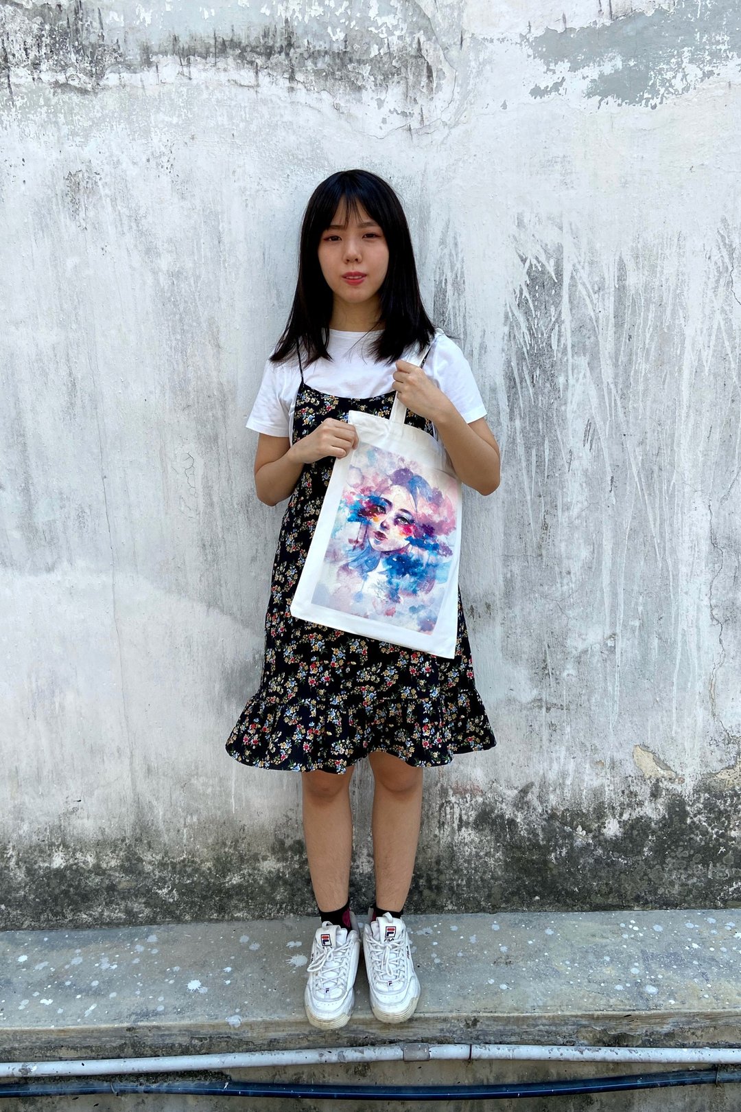 融化 肩背帆布袋 | 礼品 | 水彩渲染款 - 手提包/手提袋 - 棉 紫色