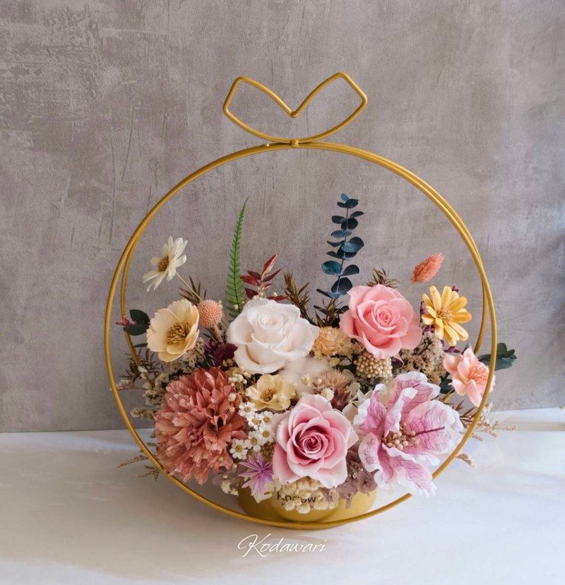 永生盆花.桌花 开幕.祝贺.新年花礼 乔迁 升迁  过年 春节 (蝴蝶) - 干燥花/捧花 - 植物．花 