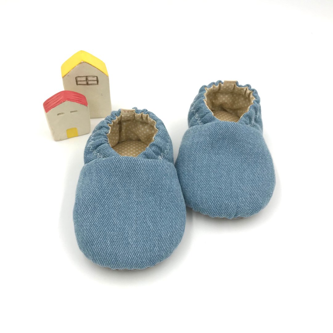 牛仔布-初步鞋/成长鞋/漫步鞋 - 婴儿鞋 - 棉 蓝色