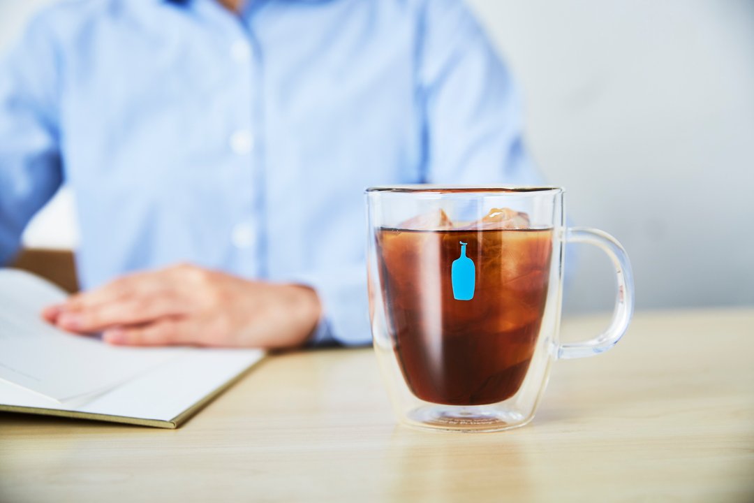 【Pinkoi 套装】Blue Bottle 玻璃杯配冬日咖啡豆 - 咖啡 - 琉璃 蓝色