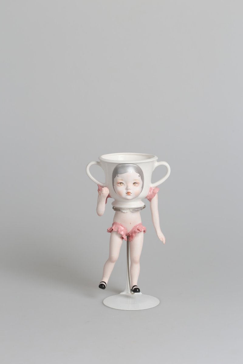 Hajju cup Les Bourgeois de Calais 04(仅一个) - 花瓶/陶器 - 瓷 粉红色
