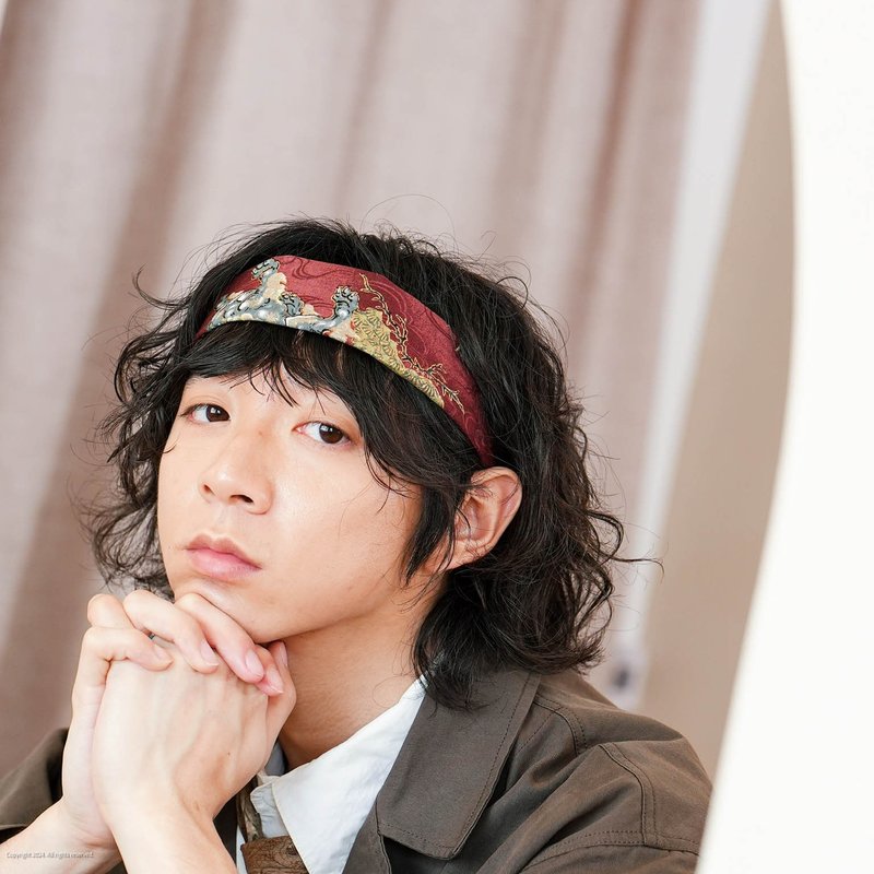 男生 / 和式传统 / 金狮和柄 / 三色入 / 东京限定 - 发带/发箍 - 棉．麻 多色