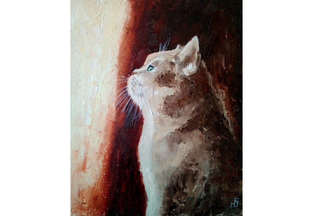 可爱的猫咪绘画原创，宠物肖像，动物墙艺术，小猫图片 - 海报/装饰画/版画 - 其他材质 多色