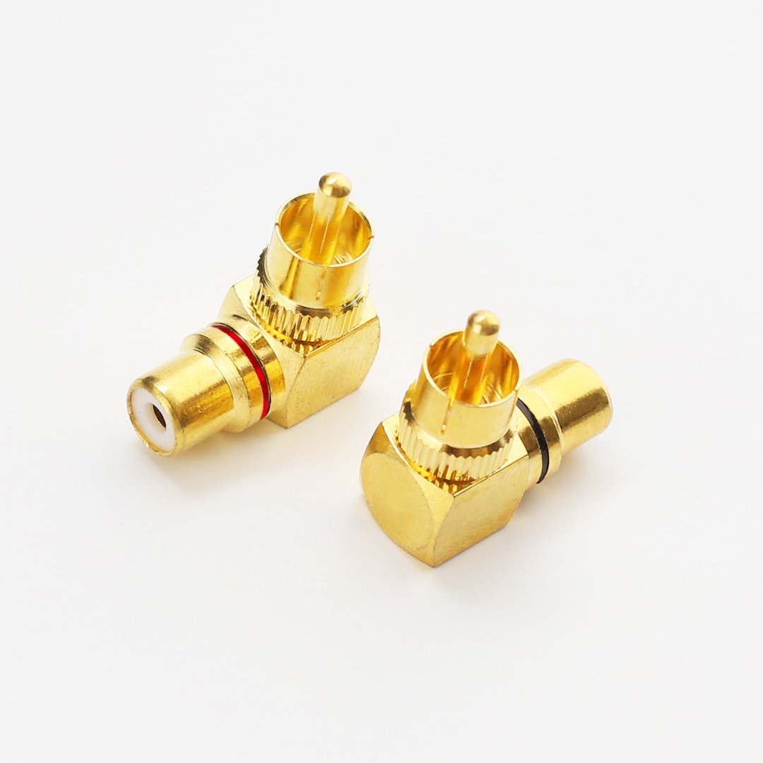 【川木】RCA转接头 公对母【M184】镀金90度RCA转换头 L型 - 数码小物 - 其他金属 