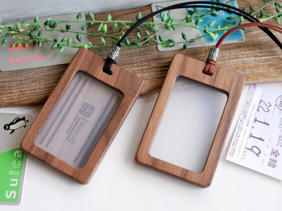 Wooden card case Single-sided window / Double-sided window Large size - 证件套/卡套 - 木头 咖啡色