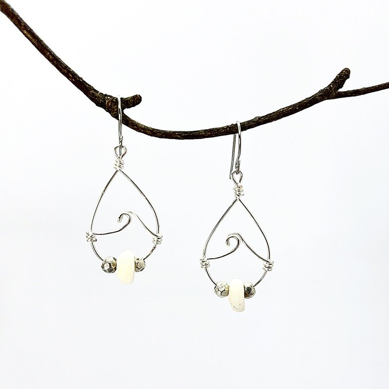 海浪系列 / Puka,小浪 / 耳环 / 耳夹 - 耳环/耳夹 - 贝壳 银色