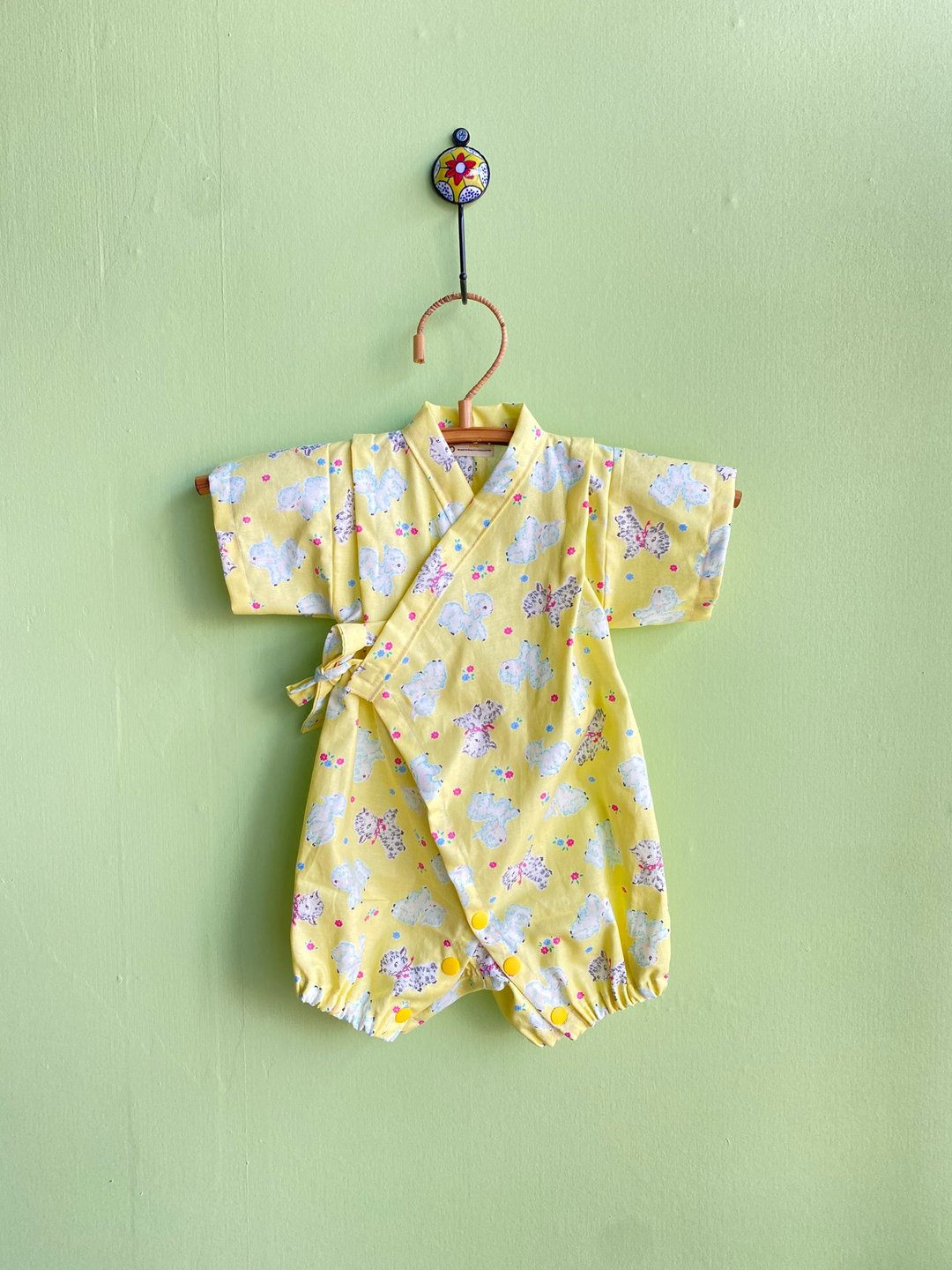 Baby jinbei Japanese baby jinbei 70cm - 满月礼盒 - 棉 黄色