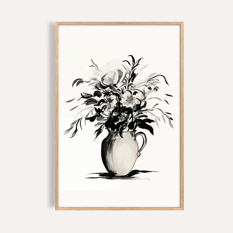 墨影花语 Inked Bouquet / 当代插画花卉海报 - 海报/装饰画/版画 - 纸 