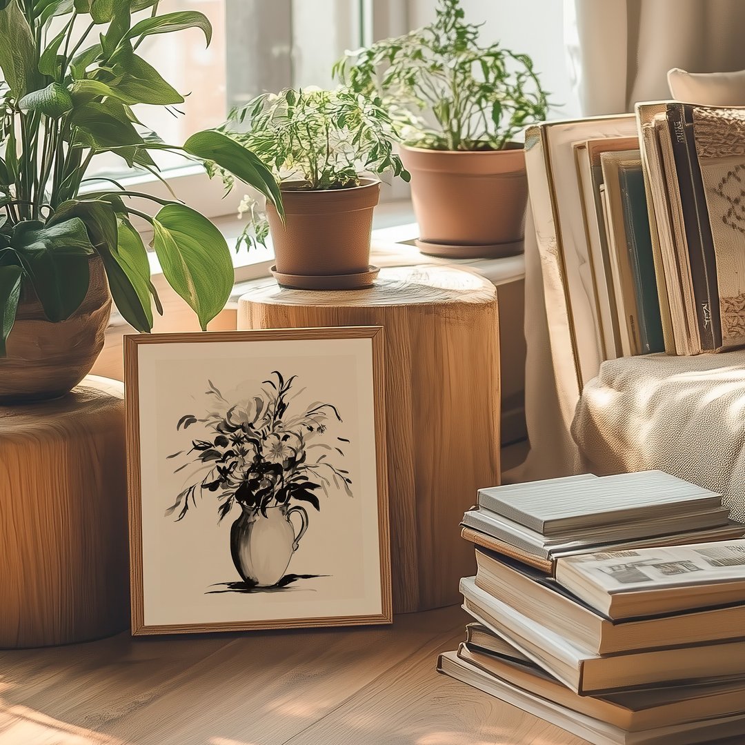 墨影花语 Inked Bouquet / 当代插画花卉海报 挂画 - 海报/装饰画/版画 - 纸 