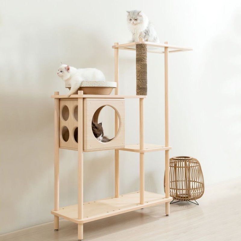 半半猫跳台 - 精选版 - 抓板/跳台 - 木头 卡其色