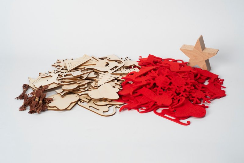 小型椭圆形 Spira 圣诞树专用 小尺寸综合装饰组 - 摆饰 - 木头 咖啡色