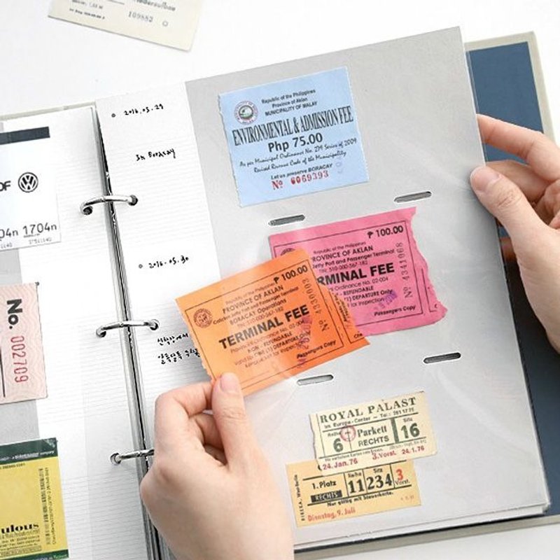 珍藏回忆三孔相本补充组-票券收纳页(8张),ICO88240 - 笔记本/手帐 - 纸 灰色