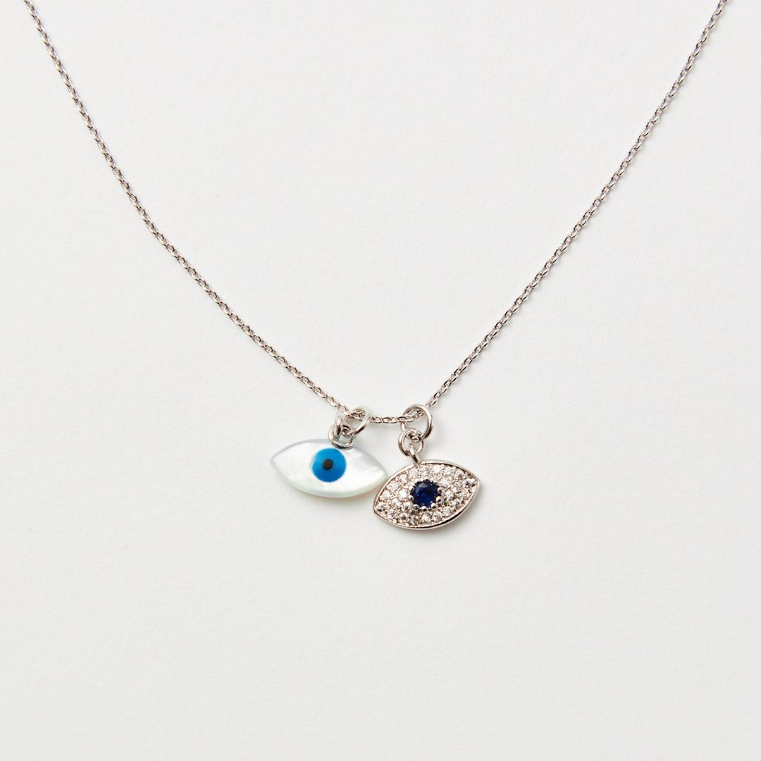 Evil Eye 双眼项链 - 项链 - 铜/黄铜 金色