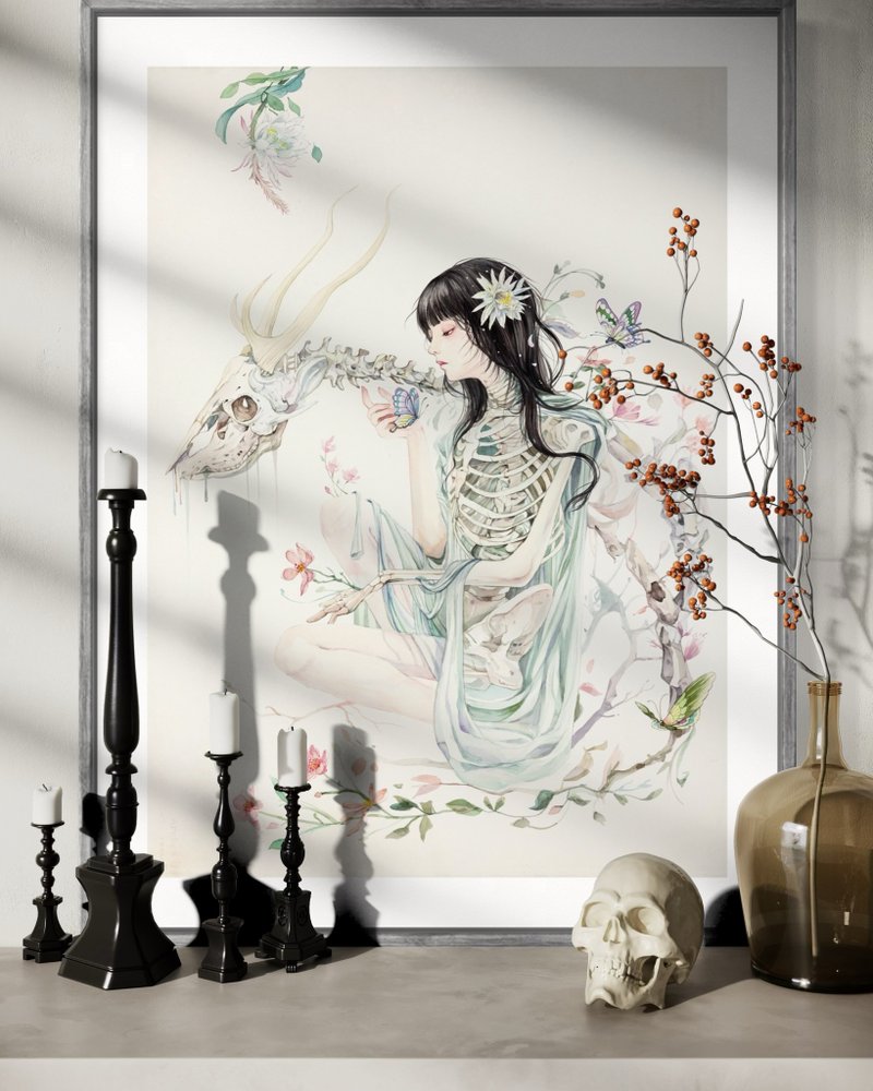 疑之幽笼-原作水彩艺术画/艺术挂画/精致居家装饰/佛教/心灵 - 海报/装饰画/版画 - 纸 白色