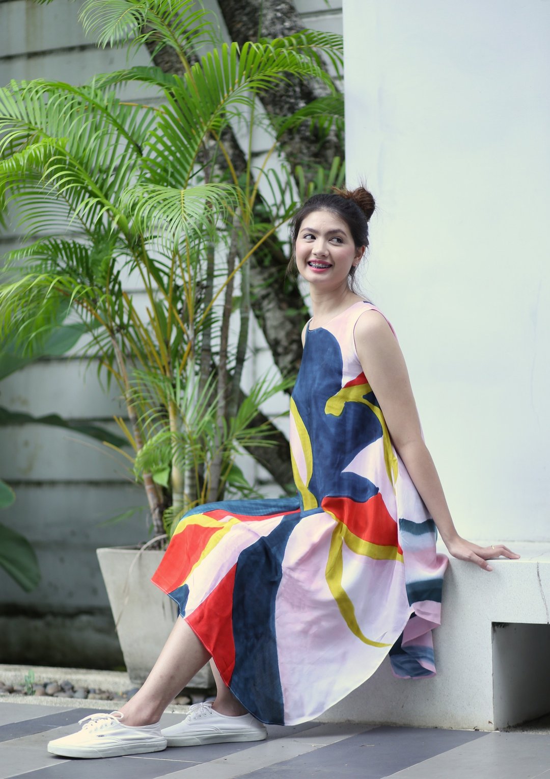 Dress Hand Paint Soft Cotton for Yoga Vacation Holidays Summer Beach Free Size - 洋装/连衣裙 - 棉 多色