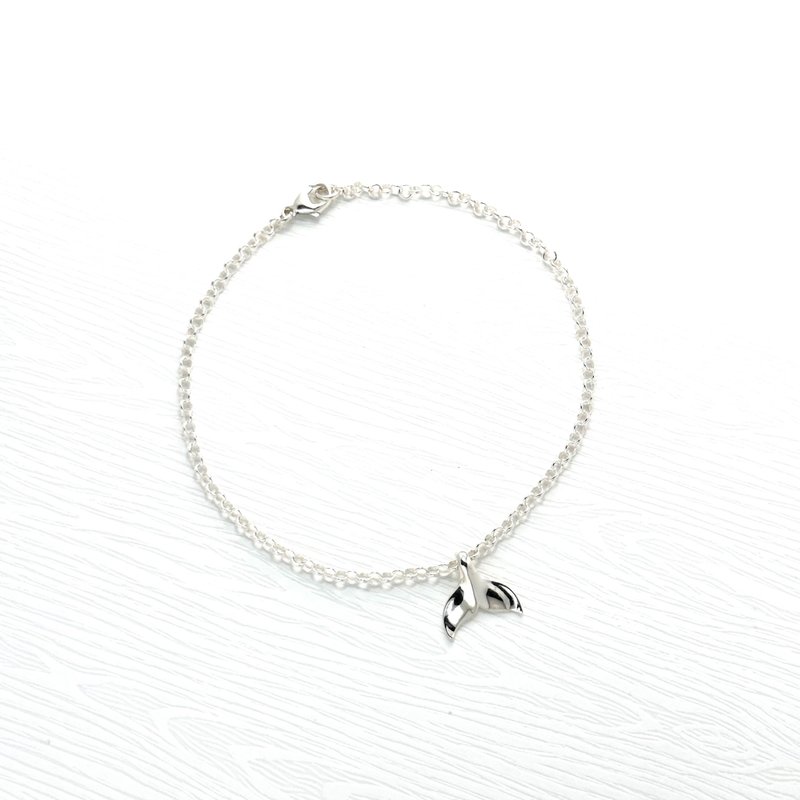【Angel & Me】 鲸鱼 鲸鱼尾 s925 纯银 手链 脚链 生日 礼物 - 手链/手环 - 纯银 银色