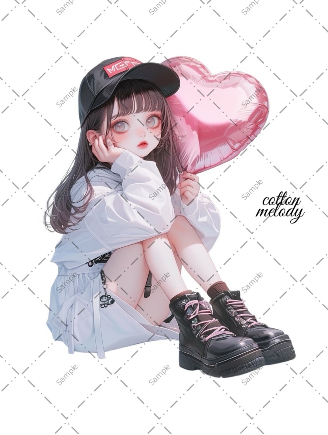 original sticker no.1284 人物贴纸 原创贴纸 人物贴纸 女孩贴纸 原创人物贴纸 - 贴纸 - 纸 