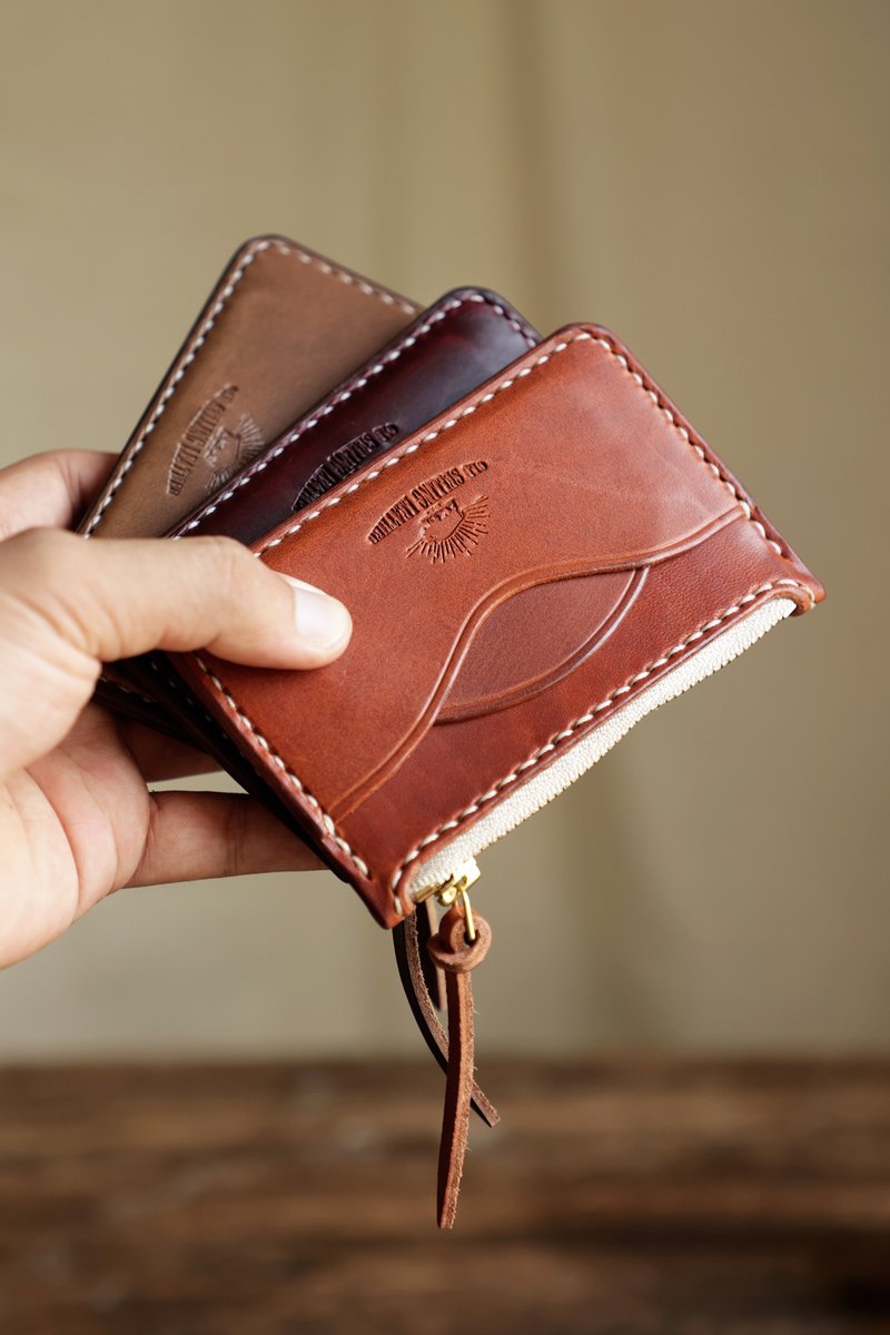 美式复古 美国HORWEEN霍尔文茶芯头层牛皮零钱包 - 零钱包 - 真皮 多色