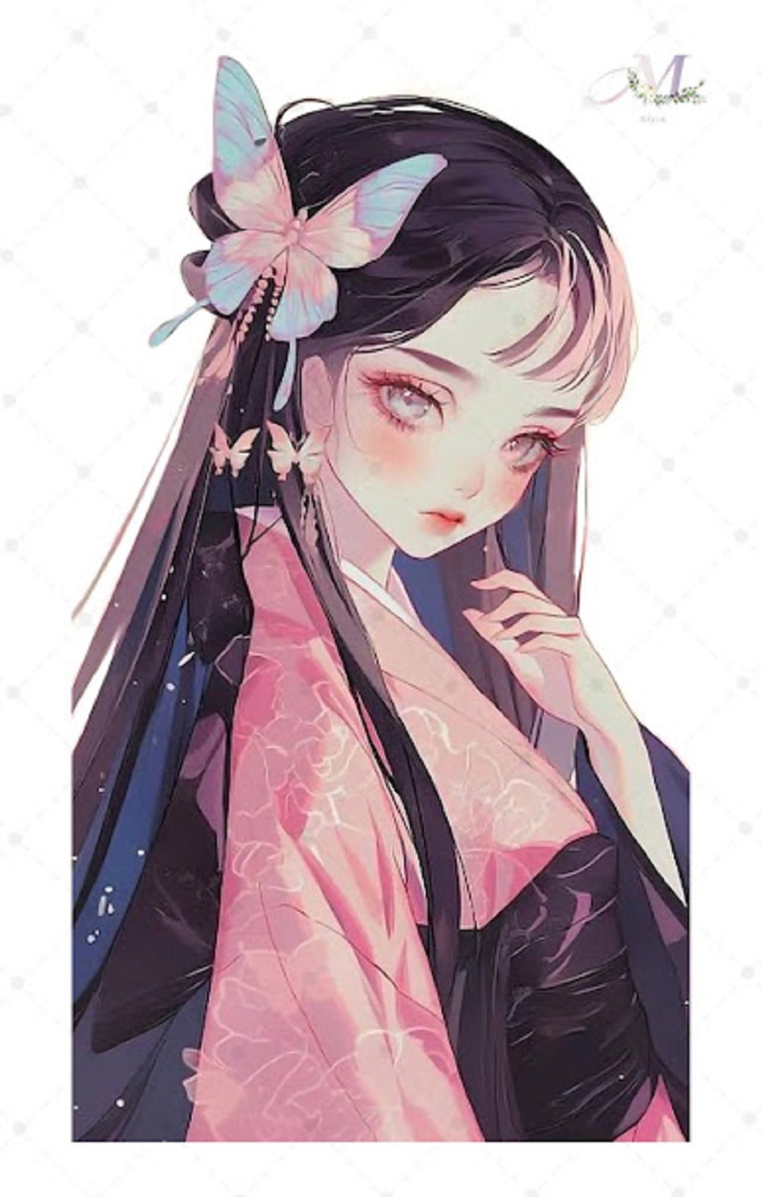 贴纸 original sticker 人物贴纸 原创贴纸 女孩贴纸 装饰贴纸 - 贴纸 - 纸 蓝色