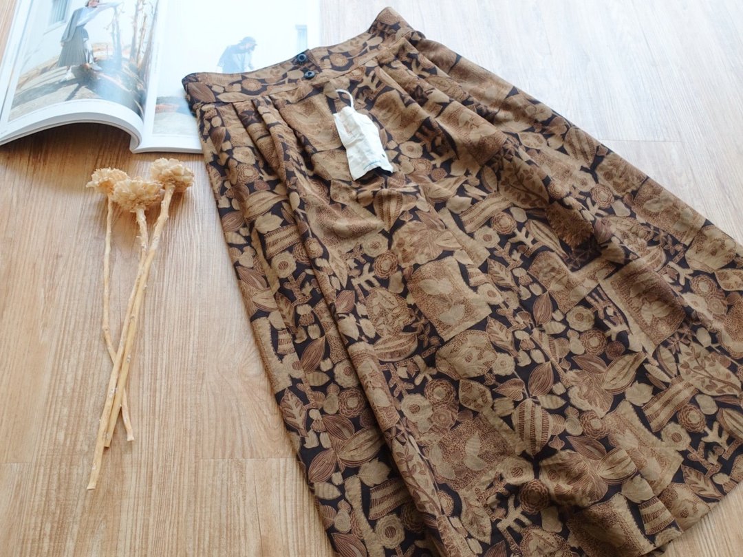 Vintage下着 / 宽裤 no.59 - 女装长裤 - 其他材质 卡其色