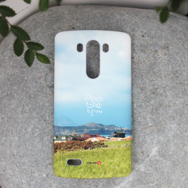 Oh! WeiJane || 慢活 || 手写韩文 正能量 文字手机壳 iPhone6S/6S Plus 三星 HTC - 手机壳/手机套 - 塑料 蓝色